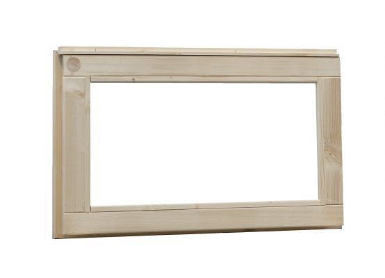 Douglas vast raam met melkglas. 72x40 cm, groen geïmpregneerd.