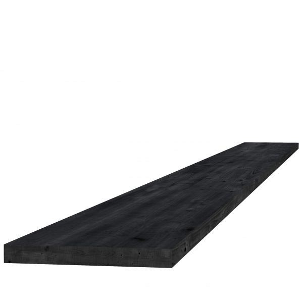 Douglas fijnbezaagde plank 2,2x20,0x400 cm, zwart gedompeld.